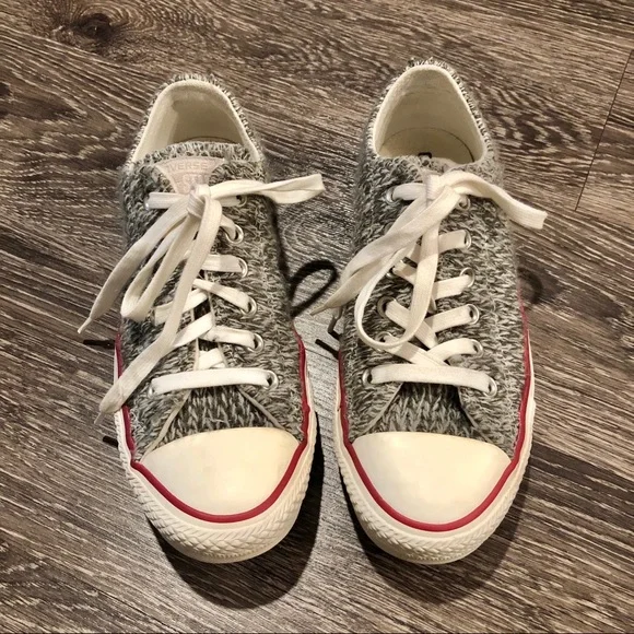 Converse Gray and White Women's Shoes - Picture 2 of 9